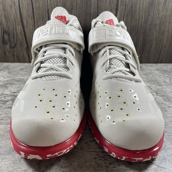 Adidas Powerlift 3.1 Chalk Pearl Men’s 15 Gray Red Shoes Athletic Training Gym - Picture 5 of 10